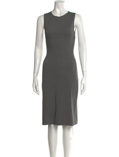 Pre-owned Leset Crew Neck Knee-length Dress In Gray