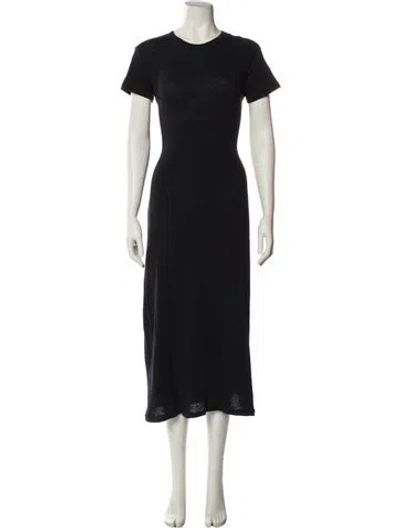 Pre-owned Leset Crew Neck Long Dress In Black