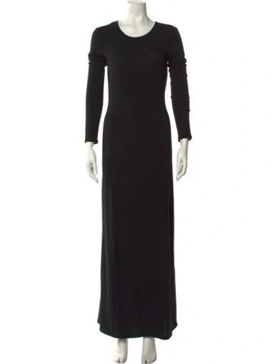 Pre-owned Leset Crew Neck Long Dress In Black