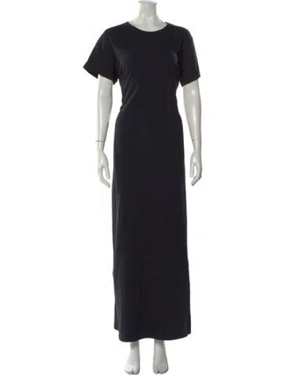 Pre-owned Leset Crew Neck Long Dress In Black