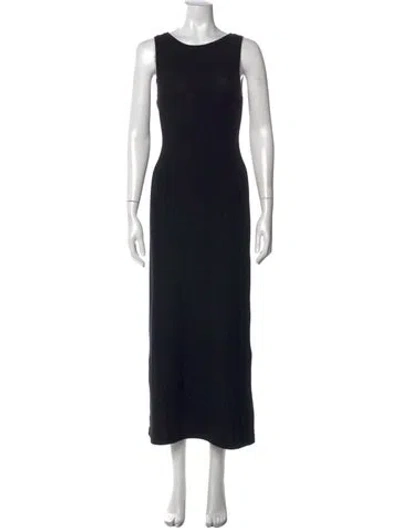 Pre-owned Leset Crew Neck Long Dress In Black