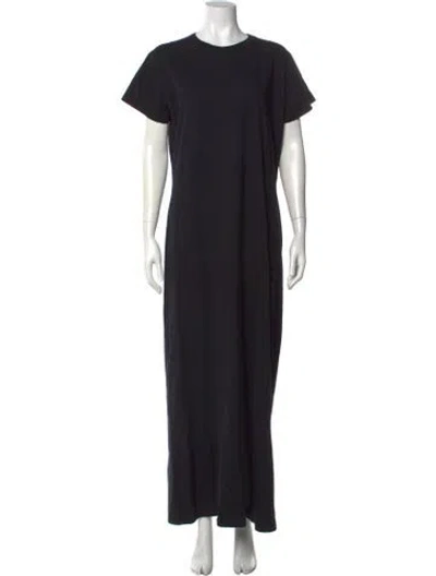 Pre-owned Leset Crew Neck Long Dress In Black