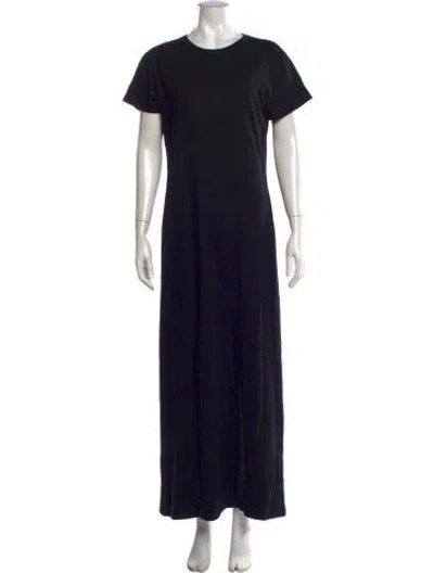 Pre-owned Leset Crew Neck Long Dress In Black