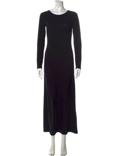 Pre-owned Leset Crew Neck Long Dress In Black