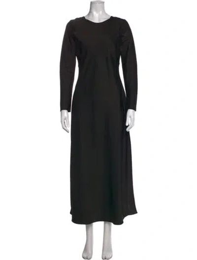 Pre-owned Leset Crew Neck Long Dress In Black