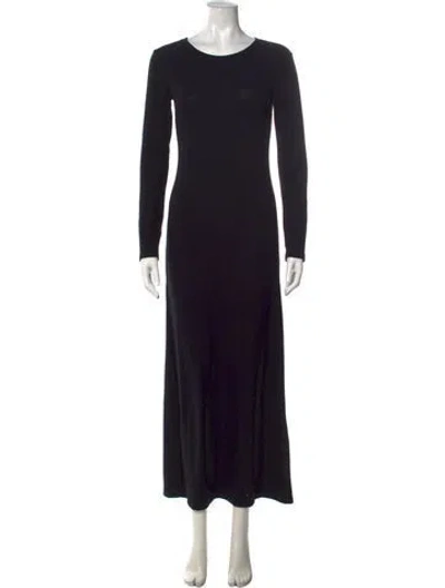 Pre-owned Leset Crew Neck Long Dress In Black