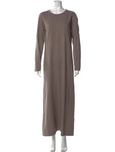 Pre-owned Leset Crew Neck Long Dress In Brown