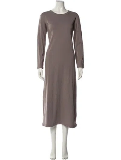 Pre-owned Leset Crew Neck Long Dress In Gray