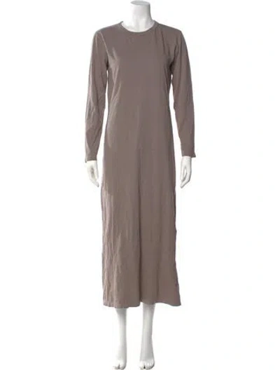 Pre-owned Leset Crew Neck Long Dress In Gray