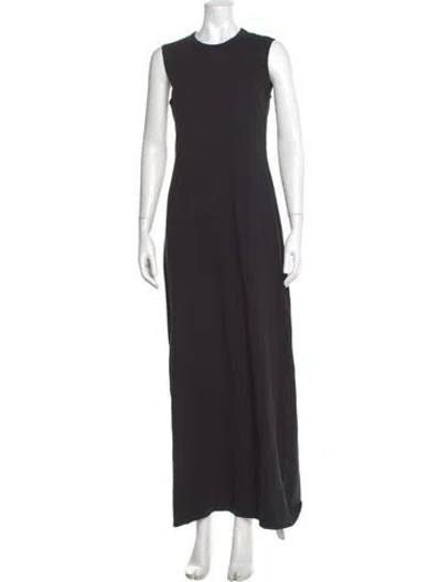 Pre-owned Leset Crew Neck Long Dress In Gray
