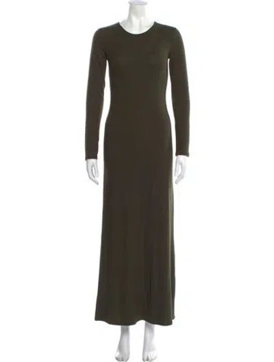 Pre-owned Leset Crew Neck Long Dress In Green