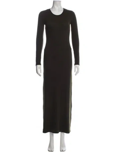 Pre-owned Leset Crew Neck Long Dress In Green