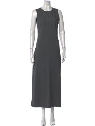 Pre-owned Leset Crew Neck Long Dress In Grey