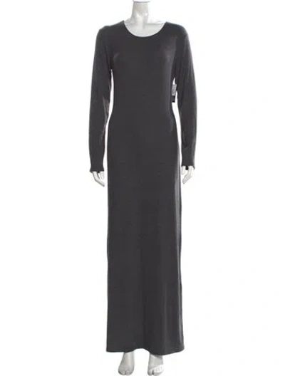 Pre-owned Leset Crew Neck Long Dress In Grey
