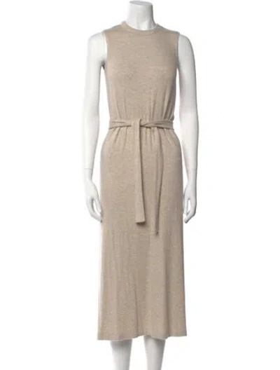 Pre-owned Leset Crew Neck Long Dress In Neutral