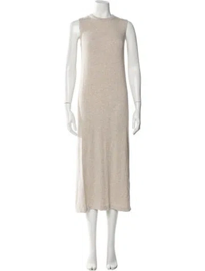 Pre-owned Leset Crew Neck Long Dress In Neutral