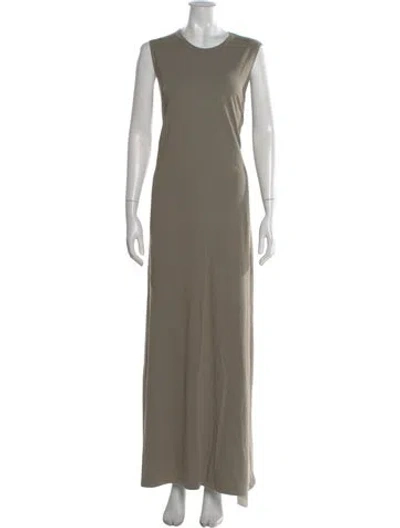 Pre-owned Leset Crew Neck Long Dress In Neutral