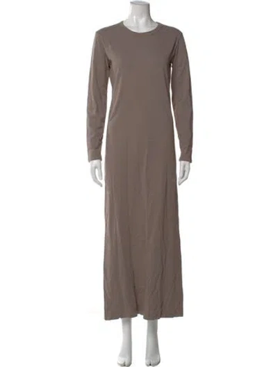 Pre-owned Leset Crew Neck Long Dress In Neutral