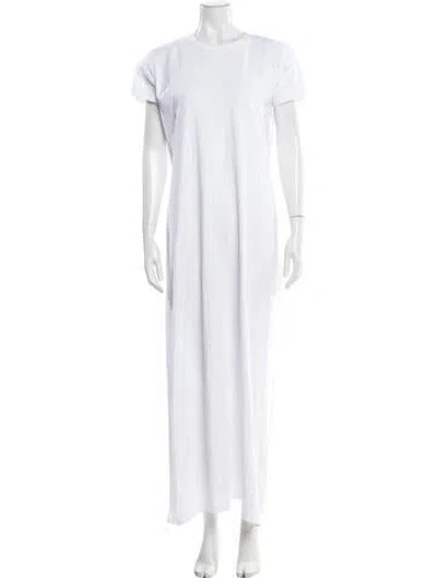 Pre-owned Leset Crew Neck Long Dress In White