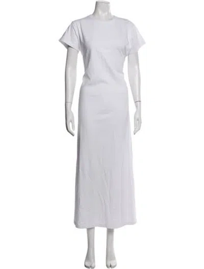 Pre-owned Leset Crew Neck Long Dress In White