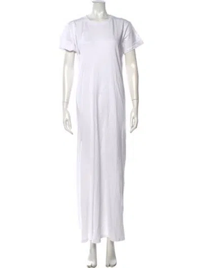Pre-owned Leset Crew Neck Long Dress In White