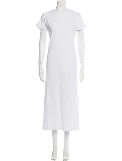 Pre-owned Leset Crew Neck Long Dress In White