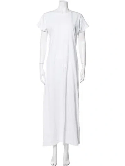 Pre-owned Leset Crew Neck Long Dress In White