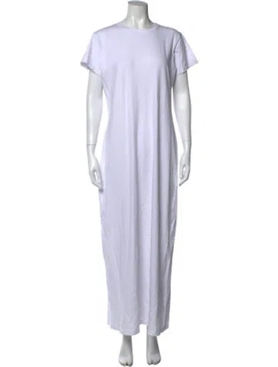 Pre-owned Leset Crew Neck Long Dress In White