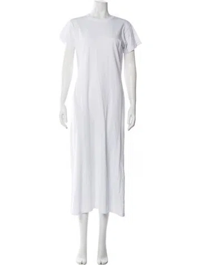Pre-owned Leset Crew Neck Long Dress In White