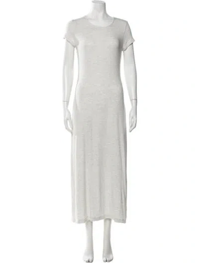 Pre-owned Leset Crew Neck Long Dress In White