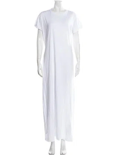 Pre-owned Leset Crew Neck Long Dress In White
