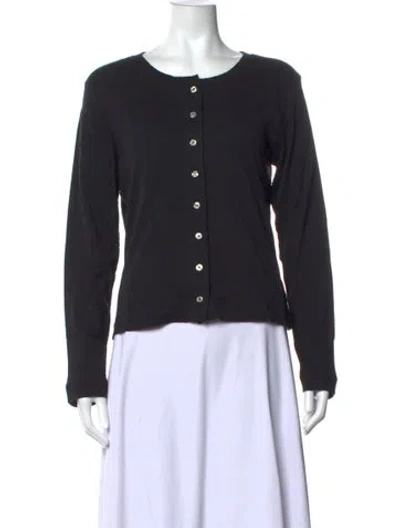Pre-owned Leset Crew Neck Long Sleeve Button-up Top W/ Tags In Black
