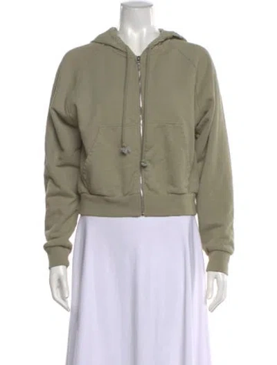 Pre-owned Leset Crew Neck Long Sleeve Hoodie In Green