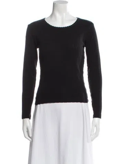 Pre-owned Leset Crew Neck Long Sleeve Top In Black