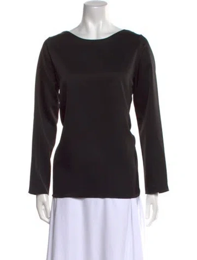 Pre-owned Leset Crew Neck Long Sleeve Top In Black
