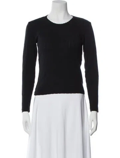 Pre-owned Leset Crew Neck Long Sleeve Top In Black