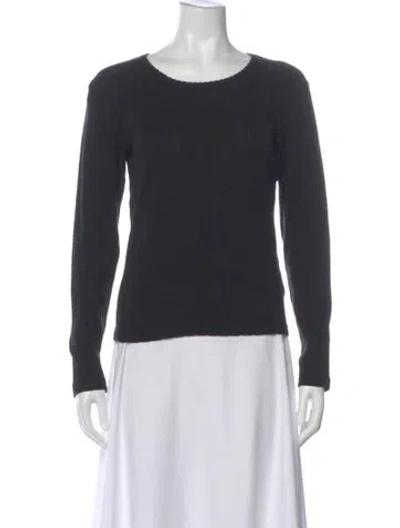 Pre-owned Leset Crew Neck Long Sleeve Top In Black