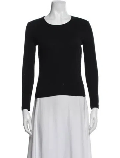 Pre-owned Leset Crew Neck Long Sleeve Top In Black