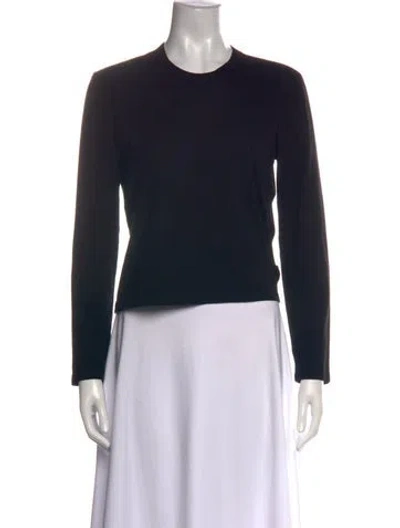 Pre-owned Leset Crew Neck Long Sleeve Top In Black