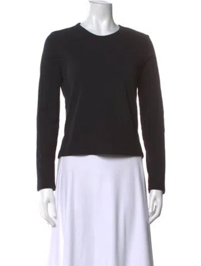 Pre-owned Leset Crew Neck Long Sleeve Top In Black