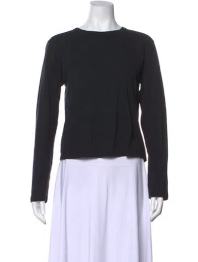 Pre-owned Leset Crew Neck Long Sleeve Top In Black