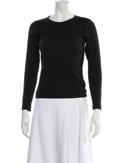 Pre-owned Leset Crew Neck Long Sleeve Top In Black