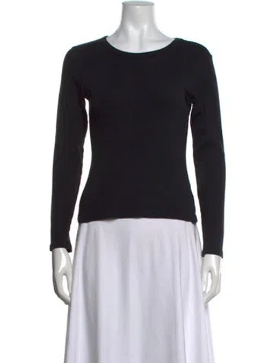 Pre-owned Leset Crew Neck Long Sleeve Top In Black