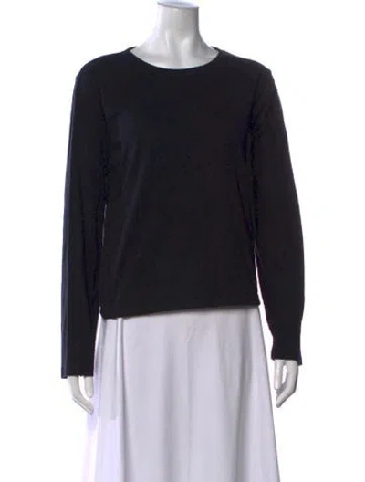 Pre-owned Leset Crew Neck Long Sleeve Top In Black