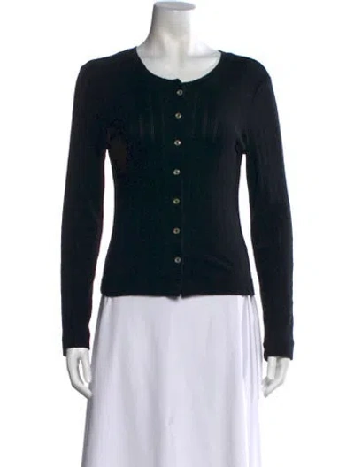 Pre-owned Leset Crew Neck Long Sleeve Top In Black
