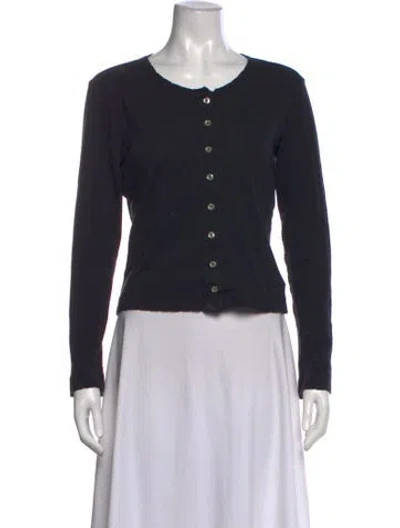 Pre-owned Leset Crew Neck Long Sleeve Top In Black