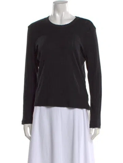 Pre-owned Leset Crew Neck Long Sleeve Top In Blue