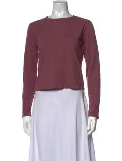 Pre-owned Leset Crew Neck Long Sleeve Top In Burgundy