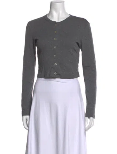 Pre-owned Leset Crew Neck Long Sleeve Top In Grey