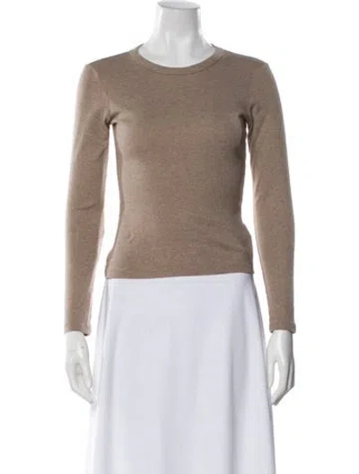 Pre-owned Leset Crew Neck Long Sleeve Top In Neutral